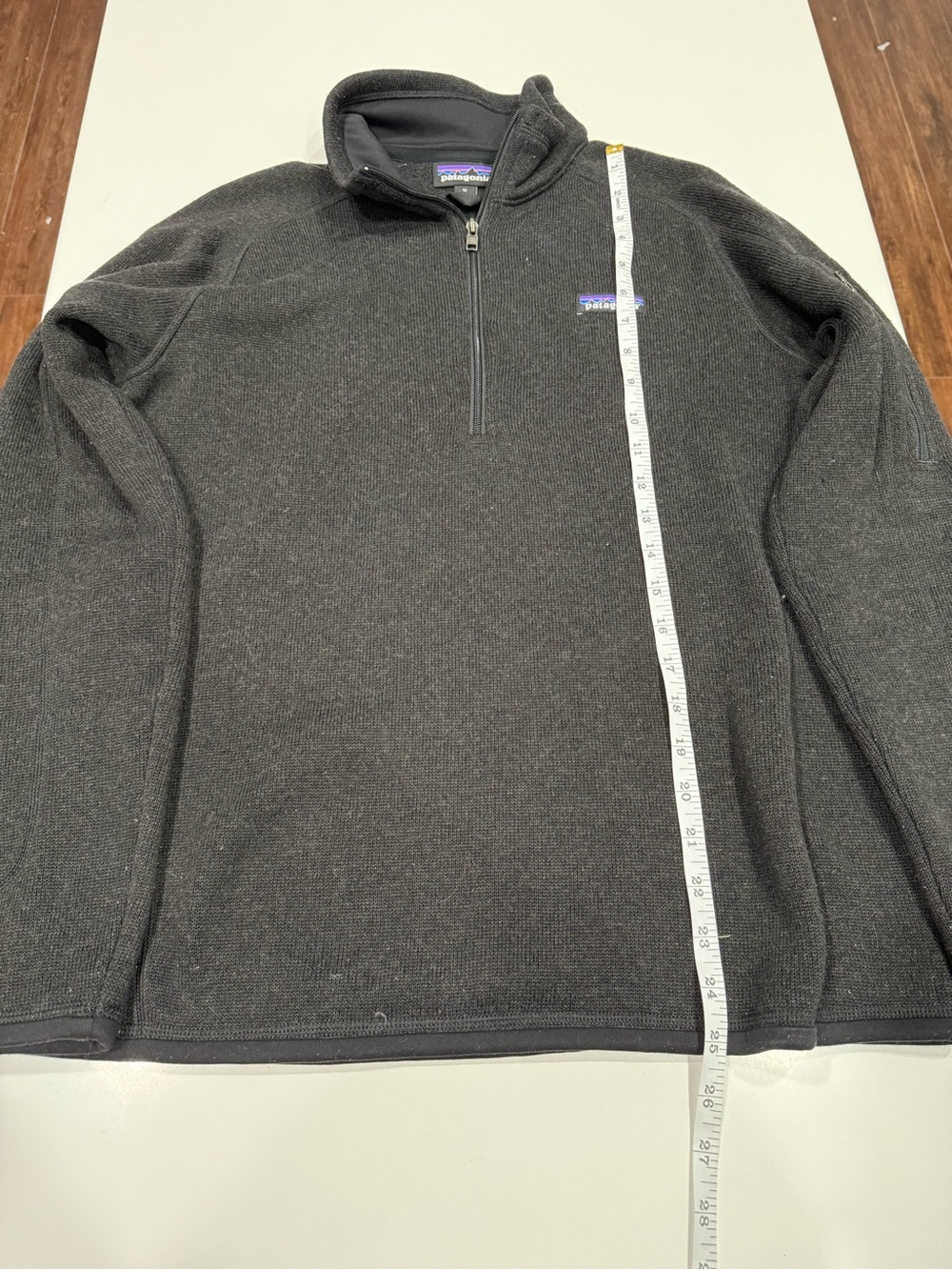 Patagonia Men's Charcoal Quarter-Zip Fleece Pullover-Medium - Picture 5 of 7